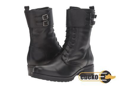 Buy synthetic leather boots black + best price